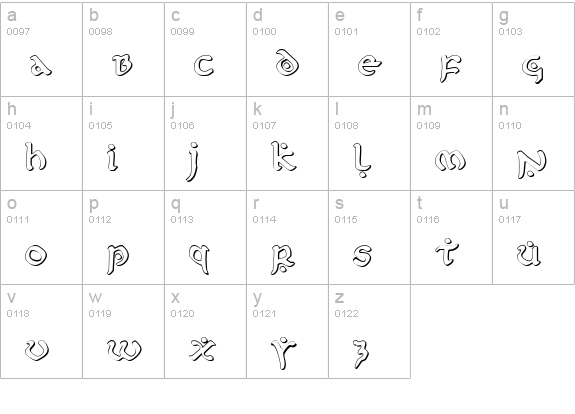 First Order Shadow lowercase a-z preview