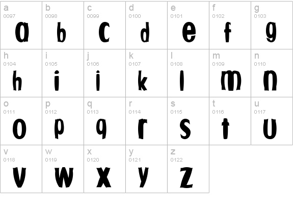 Fishbowl lowercase a-z preview