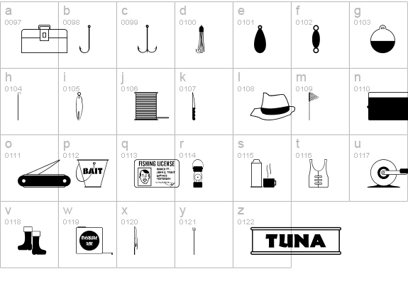 Fishin' Gear JL lowercase a-z preview