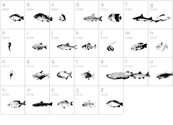 FishyPrint Two AOE  lowercase a-z preview