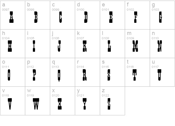 Fisticuffs lowercase a-z preview