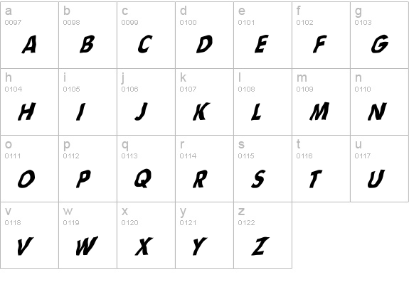 Flag (sRB) lowercase a-z preview