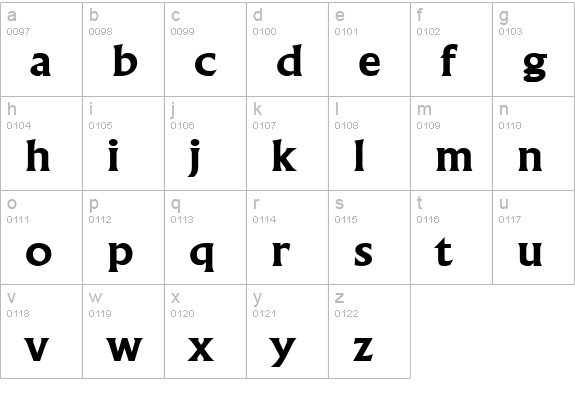 Flair Wide Bold lowercase a-z preview