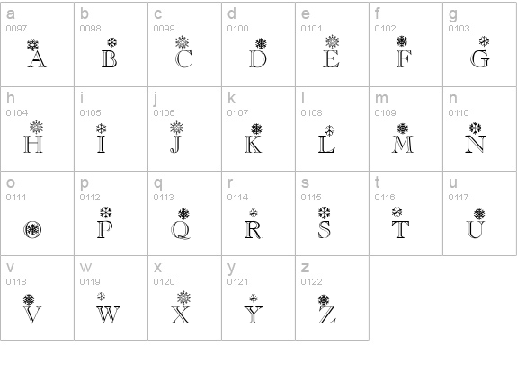 Flakes lowercase a-z preview