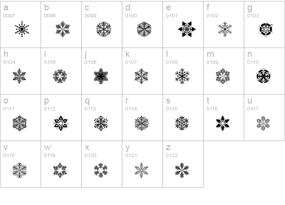Flakey lowercase a-z preview