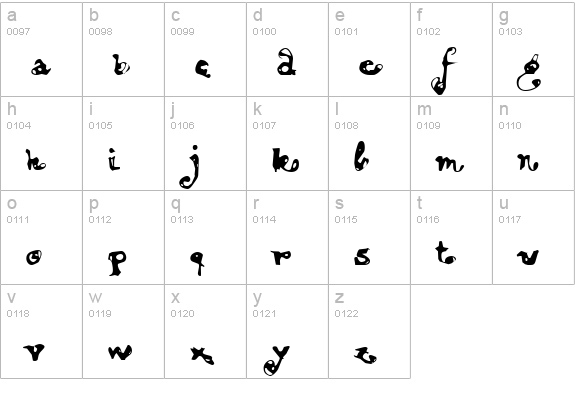 Flamenco lowercase a-z preview