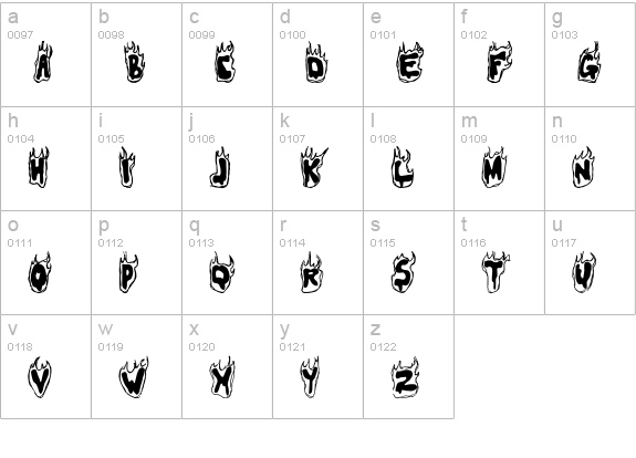 Flamer lowercase a-z preview