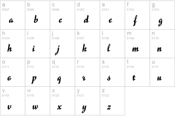 Flamme Std lowercase a-z preview