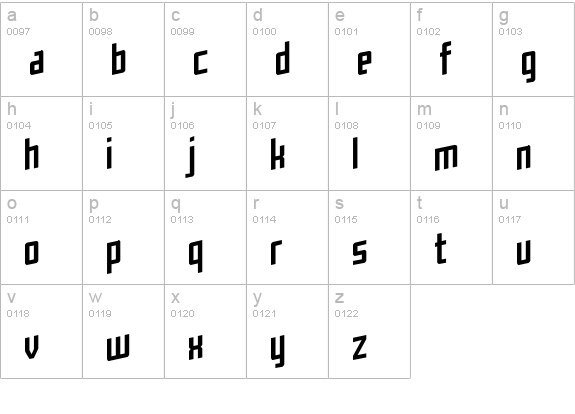Flaphead lowercase a-z preview
