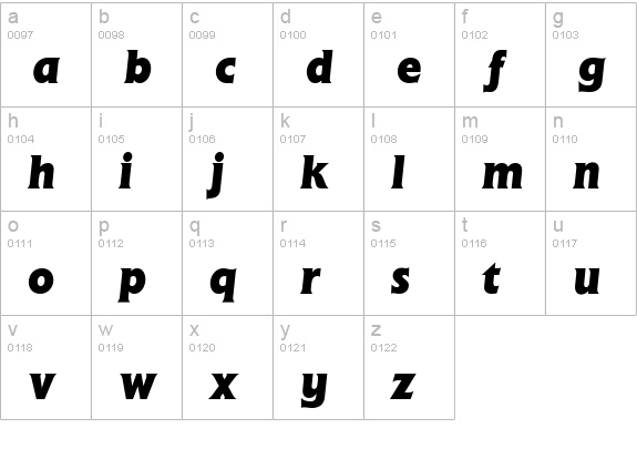 Flare Gothic BOLDITALIC lowercase a-z preview