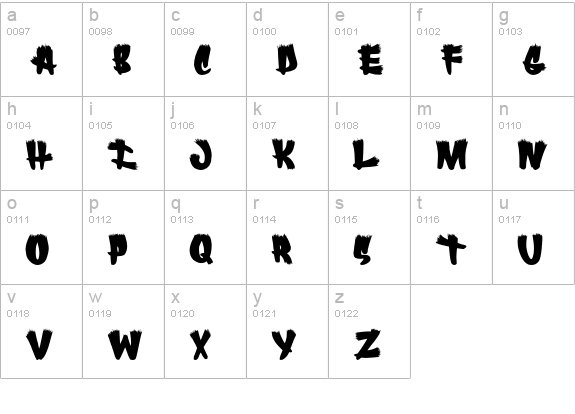 FLAREUPS lowercase a-z preview