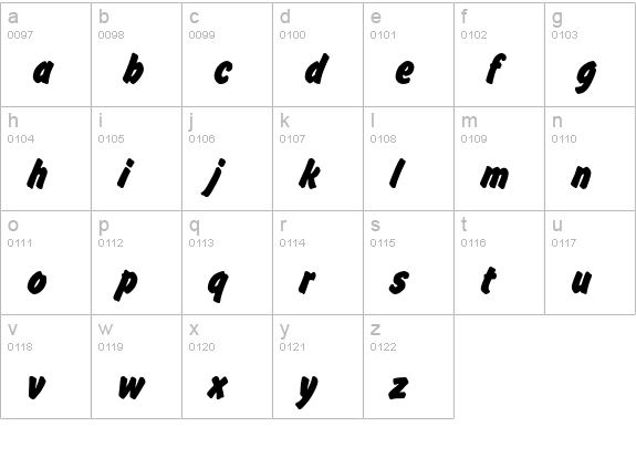 FlashEF-Bold lowercase a-z preview