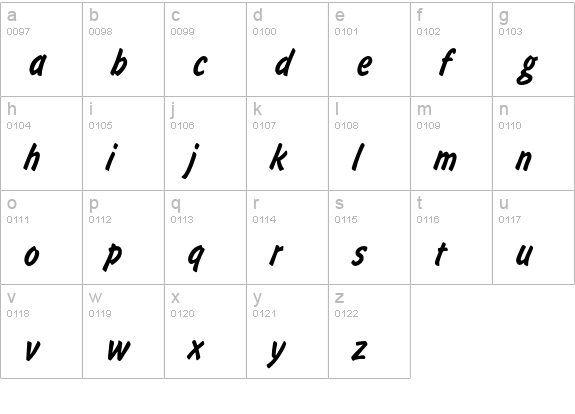 FlashEF-Light lowercase a-z preview