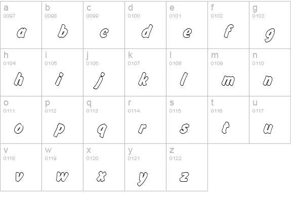 FlashOutPBol lowercase a-z preview