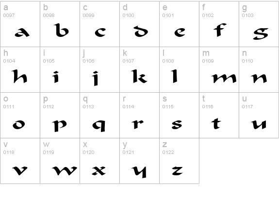 Flat Brush Extended Normal lowercase a-z preview
