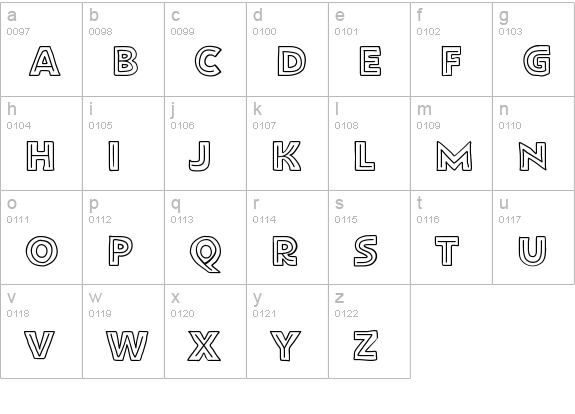 FlatBreadInline lowercase a-z preview