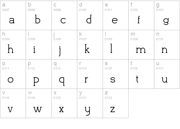 Flatform Light lowercase a-z preview