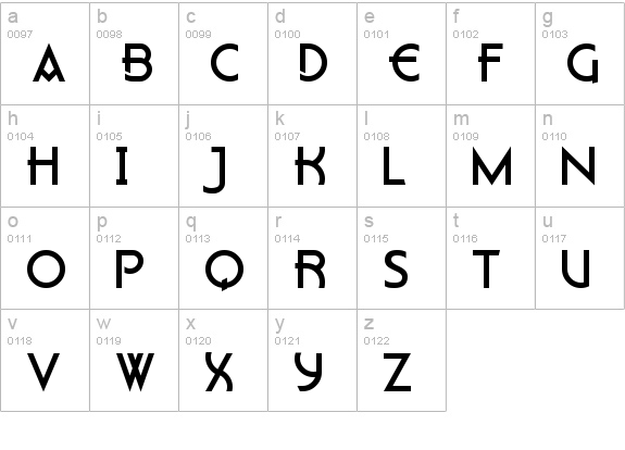 Flatley lowercase a-z preview