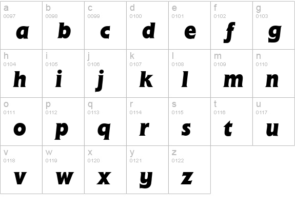 Fleming-Heavy-Italic lowercase a-z preview
