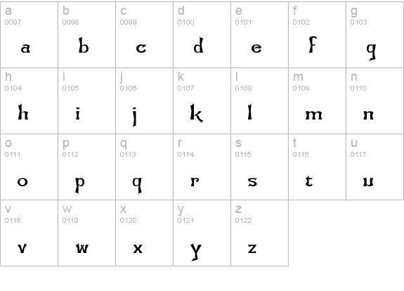 Flemish-Normal Wd lowercase a-z preview
