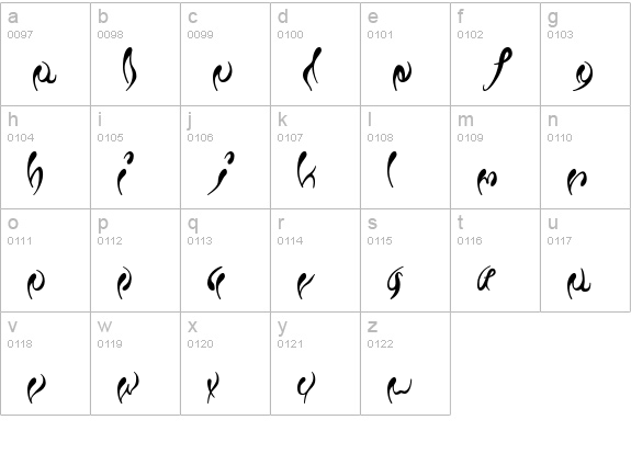 Fleur-Normal lowercase a-z preview
