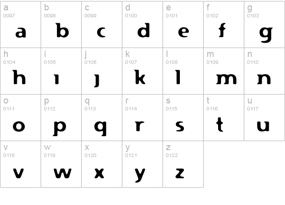 Flexure lowercase a-z preview
