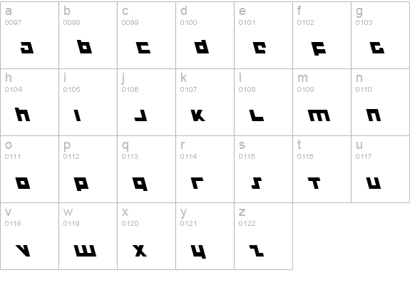 Flight Corps Leftalic lowercase a-z preview