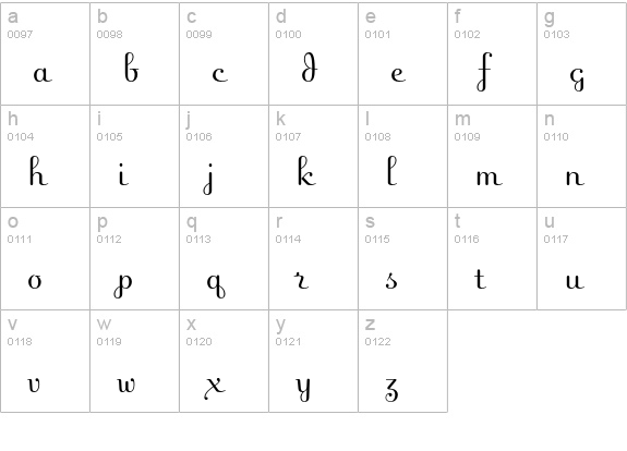 Fling Plain lowercase a-z preview
