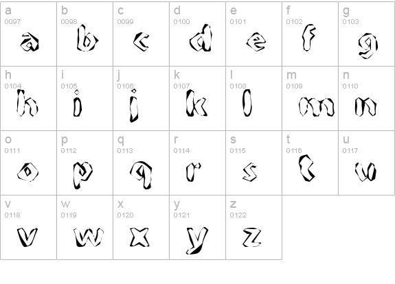 FlintPrint lowercase a-z preview