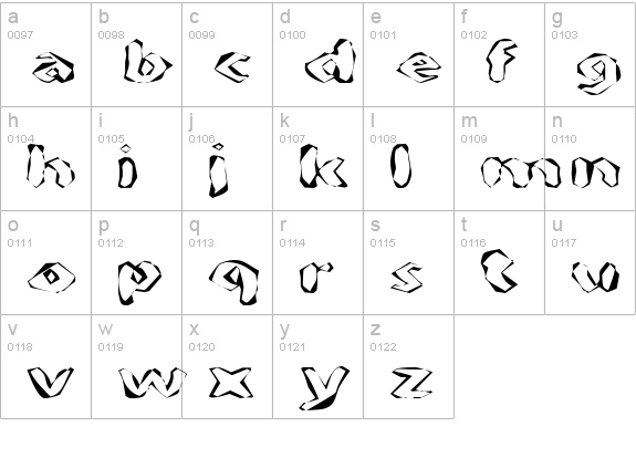 FlintPrintExtended lowercase a-z preview