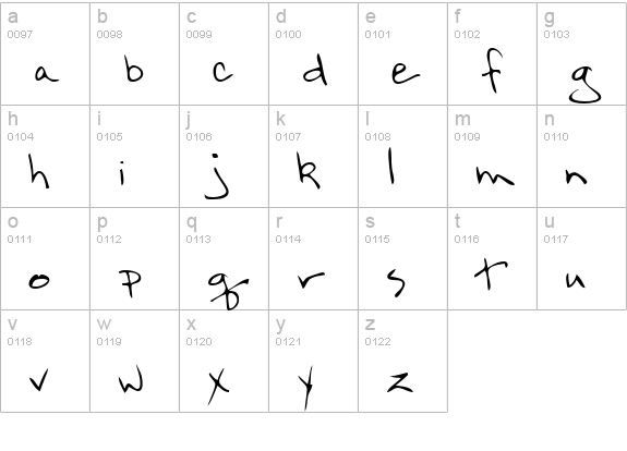 FlintsHand Regular lowercase a-z preview