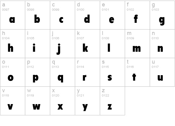Flipper-Cd-Bold lowercase a-z preview