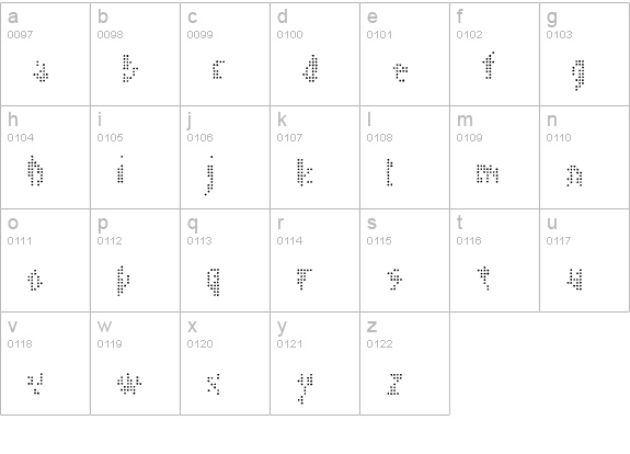 Flixel lowercase a-z preview