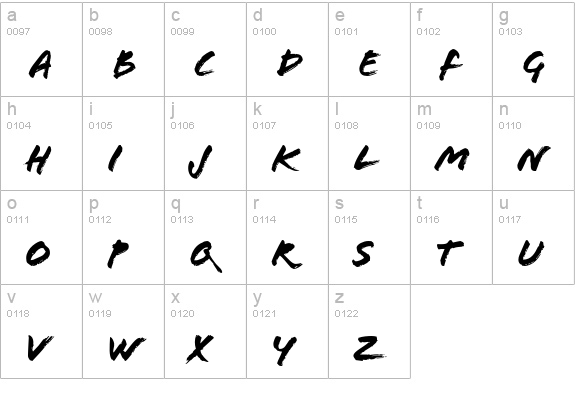 Flood lowercase a-z preview
