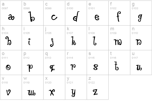 Floozy lowercase a-z preview