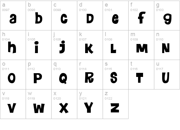 Floraless lowercase a-z preview