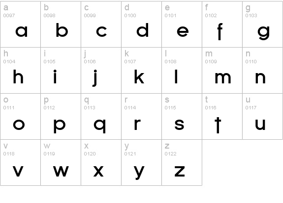 Florencesans Bold lowercase a-z preview