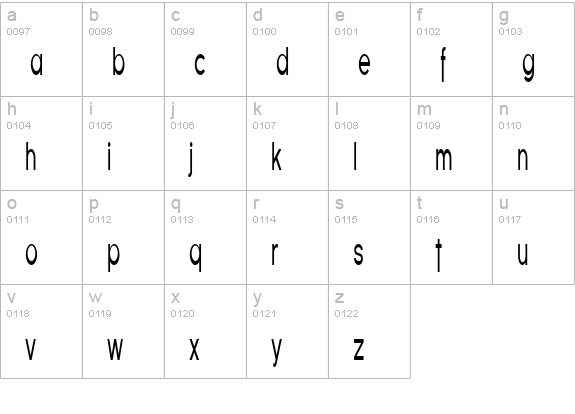 Florencesans Comp lowercase a-z preview
