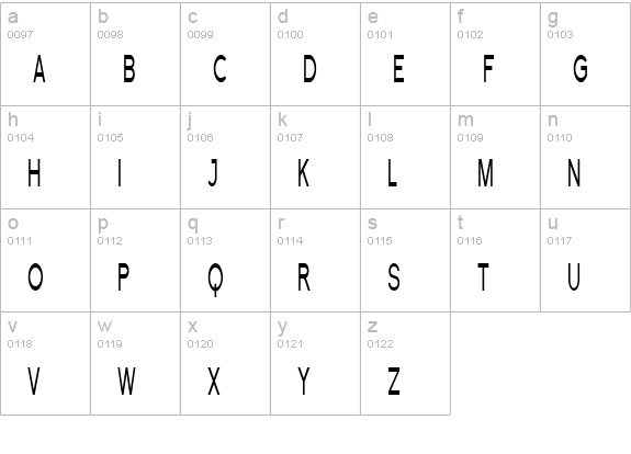 Florencesans SC Comp lowercase a-z preview