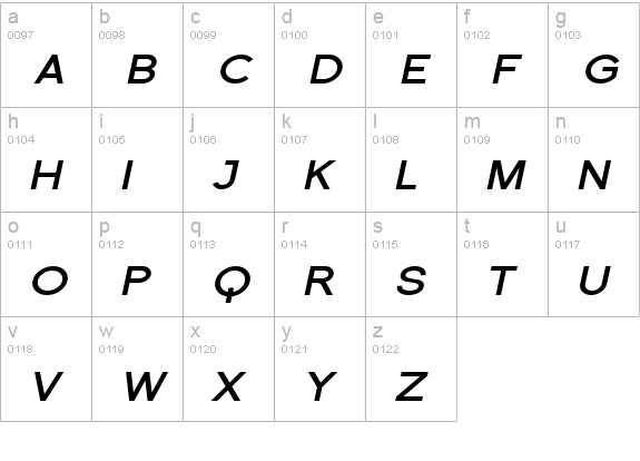 Florencesans SC Exp Bold Italic lowercase a-z preview