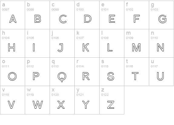 Florencesans SC Outline lowercase a-z preview