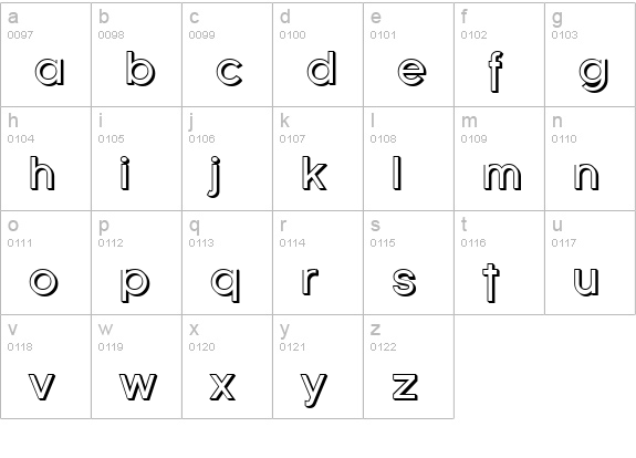 Florencesans Shaded lowercase a-z preview