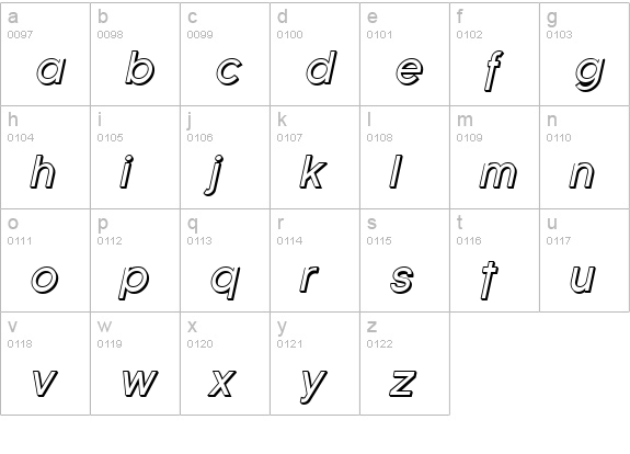 Florencesans Shaded Italic lowercase a-z preview