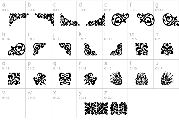 Floriat lowercase a-z preview