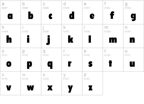 Florida-Black lowercase a-z preview