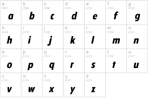 Florida-BoldIta lowercase a-z preview