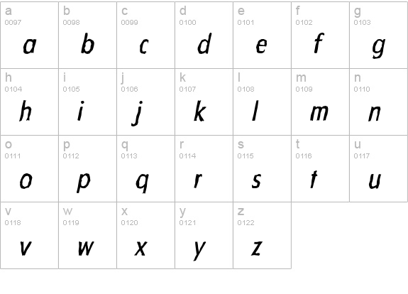 FloridaAntique-Italic lowercase a-z preview