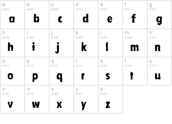 FloridaRandom-Xbold-Regular lowercase a-z preview