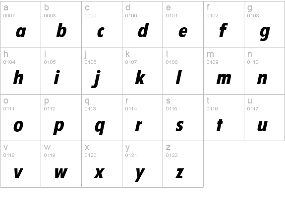 FloridaSerial-Xbold-Italic lowercase a-z preview