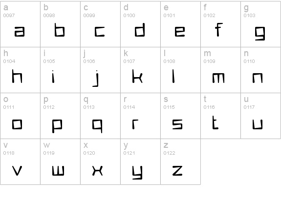 Flotsam Coming Up lowercase a-z preview